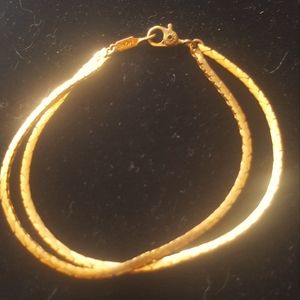 Monet Gold Tone Double Chain Bracelet